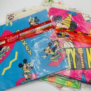 VTG Lot Of 13 90s Gift Wrap Packs Disney Birthday Shower Baby Scrapbooking